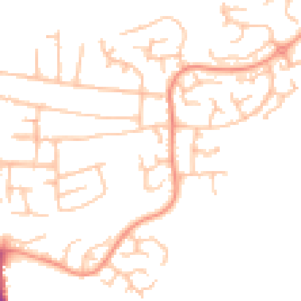 Daytime road noise heatmap for DE15 9BY