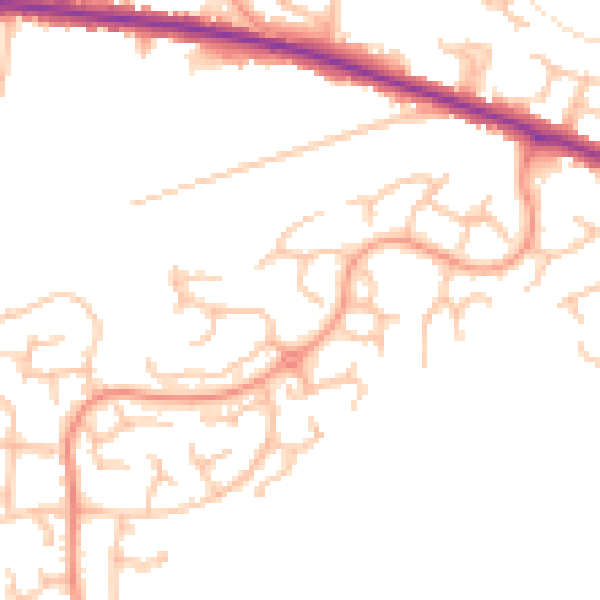 Daytime road noise heatmap for DE15 9EW
