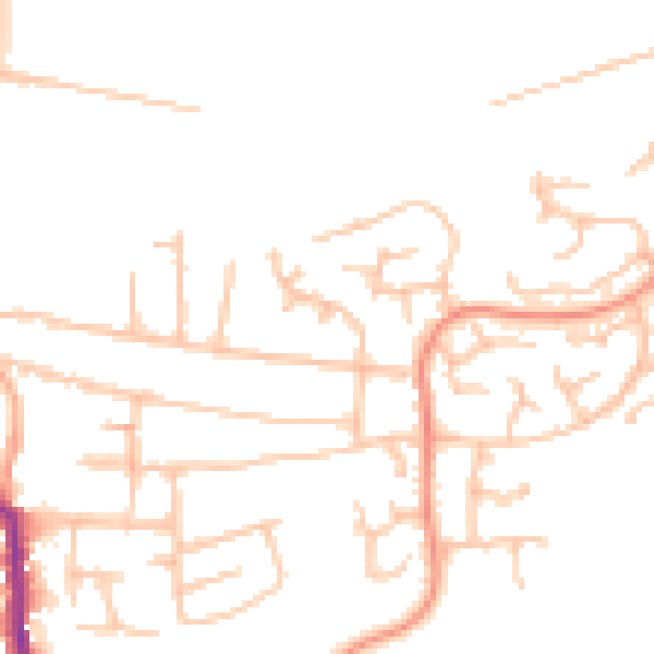 Daytime road noise heatmap for DE15 9FN