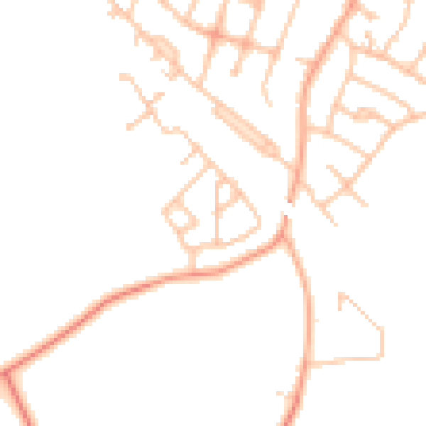 Daytime road noise heatmap for DE15 9FU