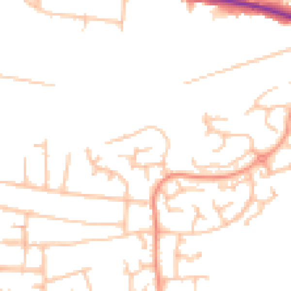 Daytime road noise heatmap for DE15 9FY