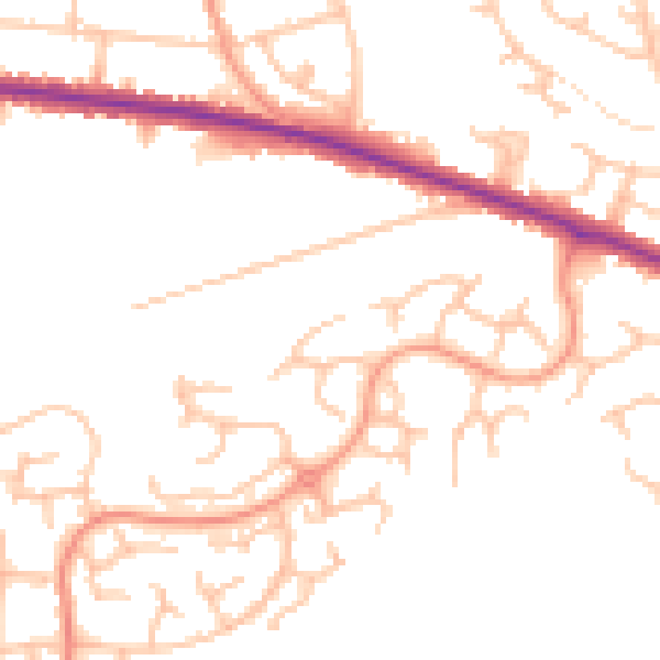 Daytime road noise heatmap for DE15 9FZ