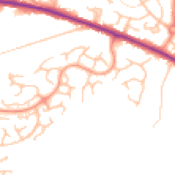 Daytime road noise heatmap for DE15 9GH