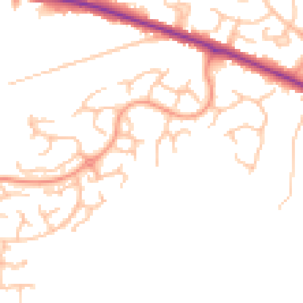 Daytime road noise heatmap for DE15 9GJ