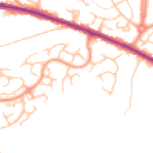 Daytime road noise heatmap for DE15 9GS