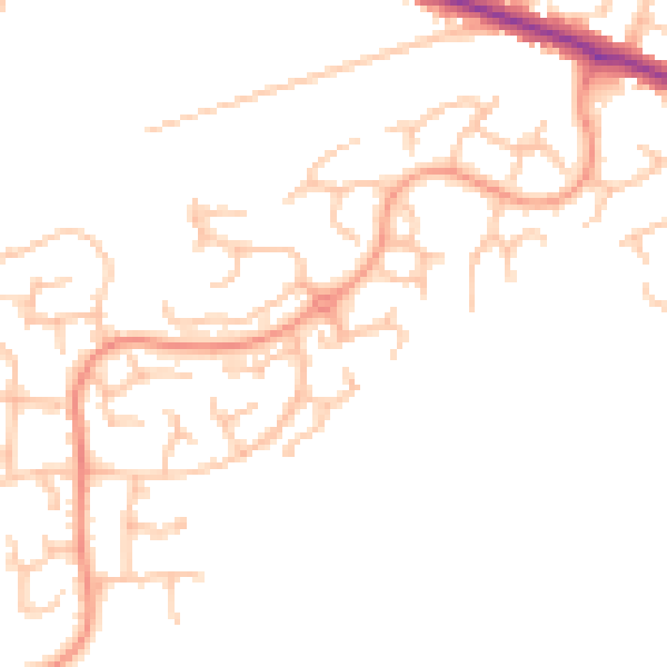 Daytime road noise heatmap for DE15 9GT