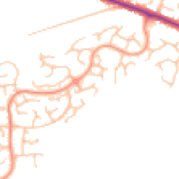 Daytime road noise heatmap for DE15 9GU