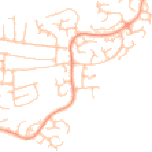 Daytime road noise heatmap for DE15 9JZ