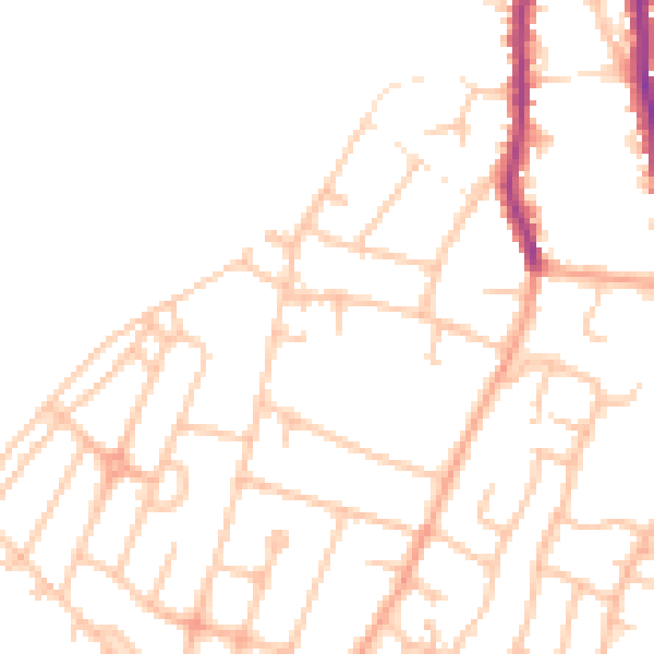 Daytime road noise heatmap for DE15 9LJ