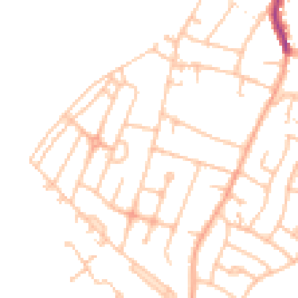 Daytime road noise heatmap for DE15 9LT