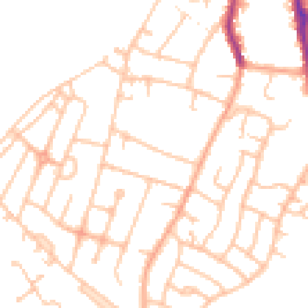 Daytime road noise heatmap for DE15 9LU