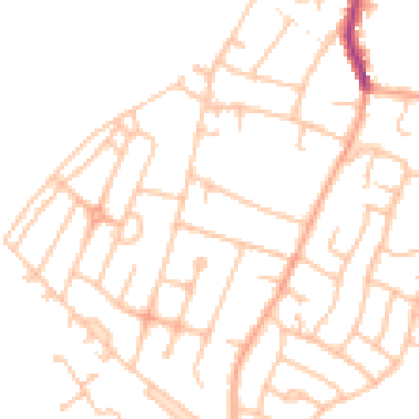 Daytime road noise heatmap for DE15 9LW