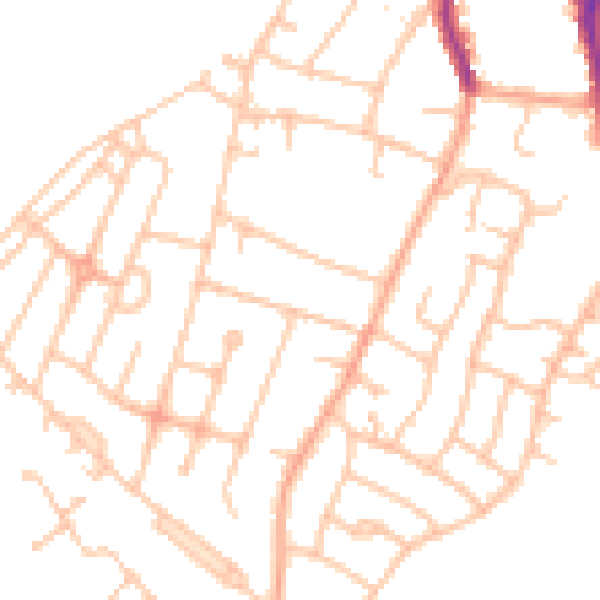 Daytime road noise heatmap for DE15 9NF