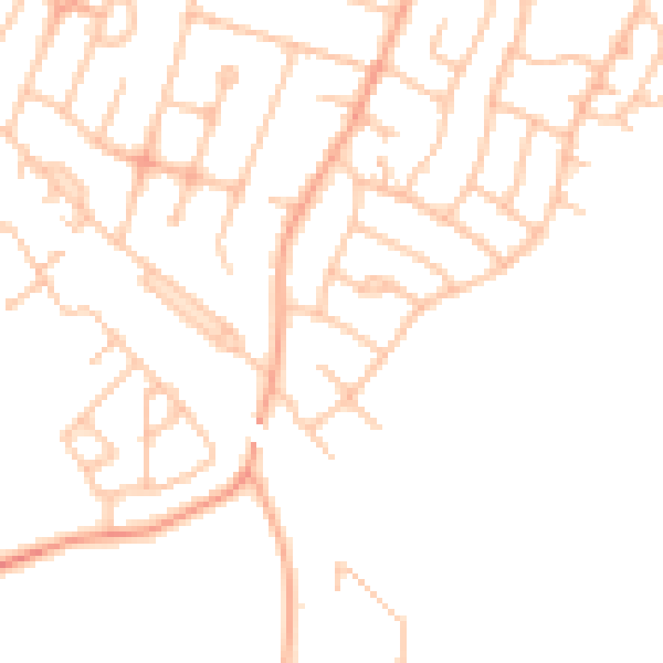 Daytime road noise heatmap for DE15 9PE