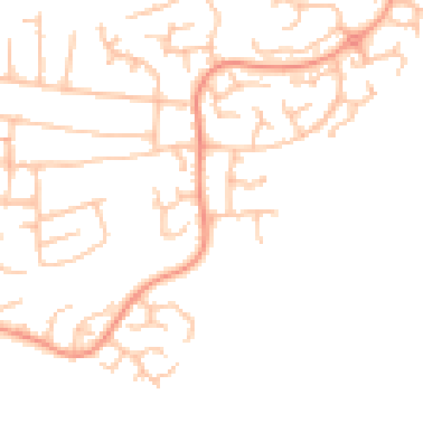 Daytime road noise heatmap for DE15 9PJ