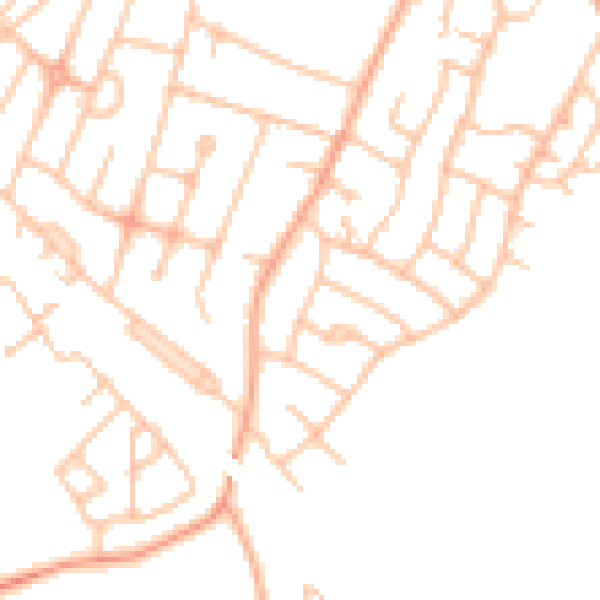Daytime road noise heatmap for DE15 9PT