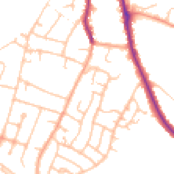 Daytime road noise heatmap for DE15 9RU