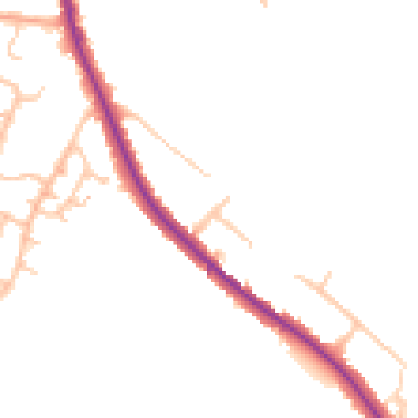 Daytime road noise heatmap for DE15 9SH