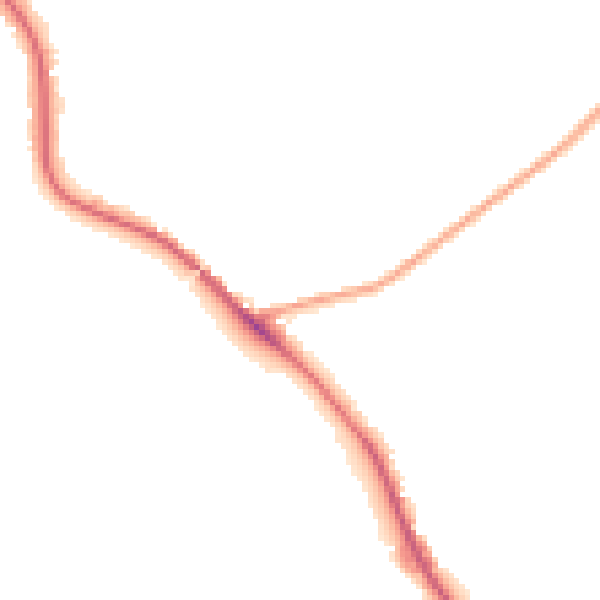 Night-time road noise heatmap for DE15 9TW