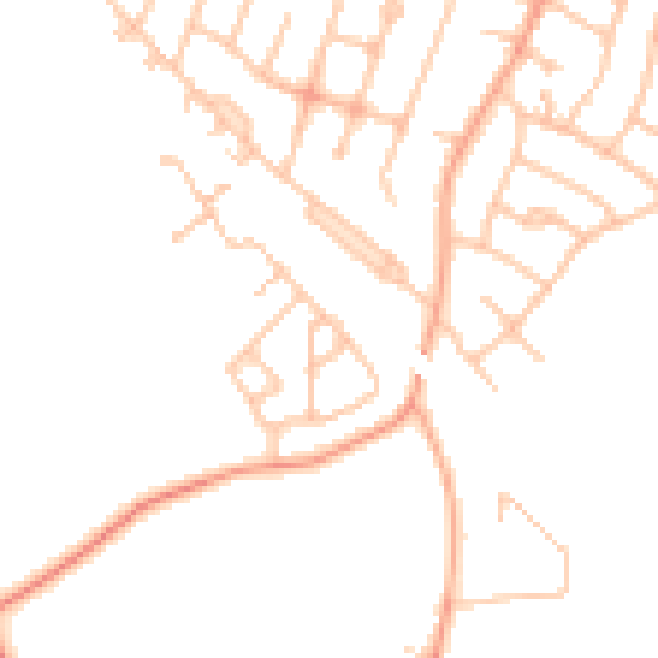 Daytime road noise heatmap for DE15 9UJ