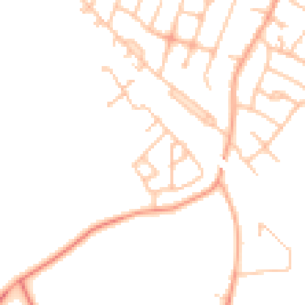 Daytime road noise heatmap for DE15 9UL