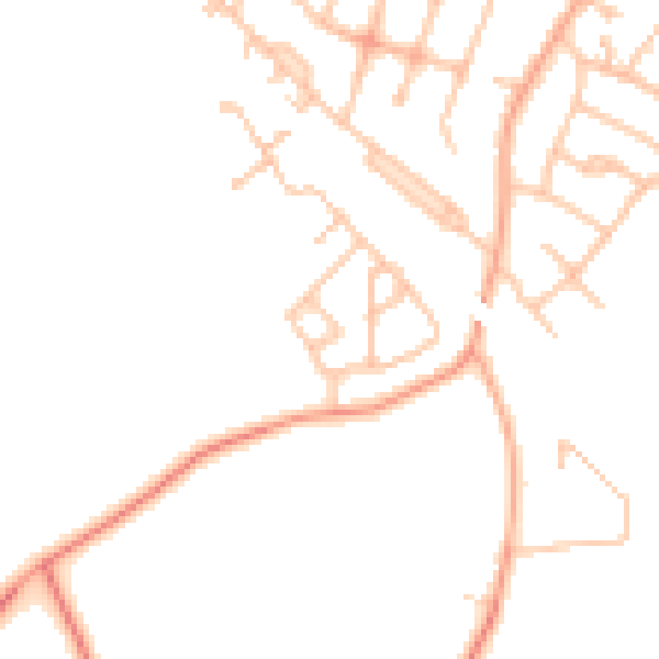 Daytime road noise heatmap for DE15 9UN