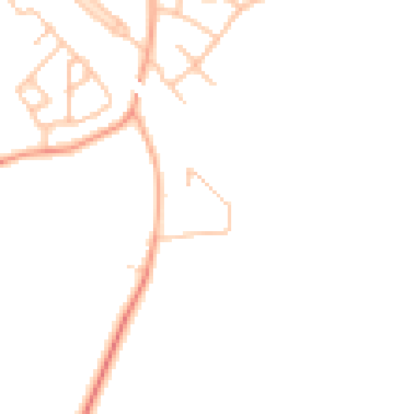 Daytime road noise heatmap for DE15 9UQ