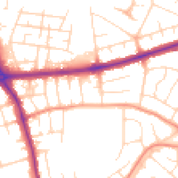 Daytime road noise heatmap for DE24 0AD