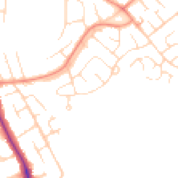 Daytime road noise heatmap for DE24 0BP