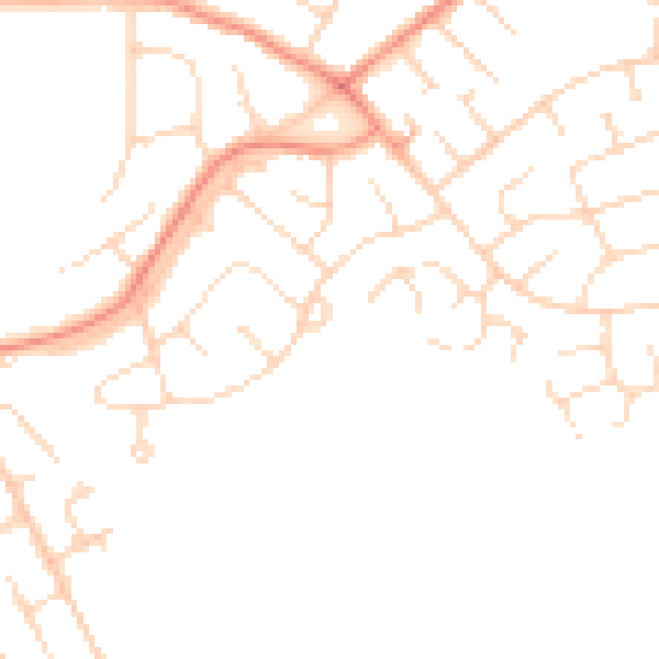 Daytime road noise heatmap for DE24 0BS