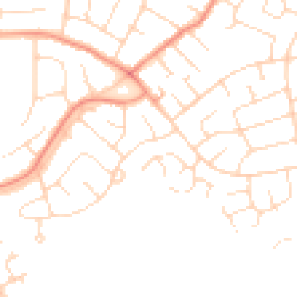 Daytime road noise heatmap for DE24 0BT