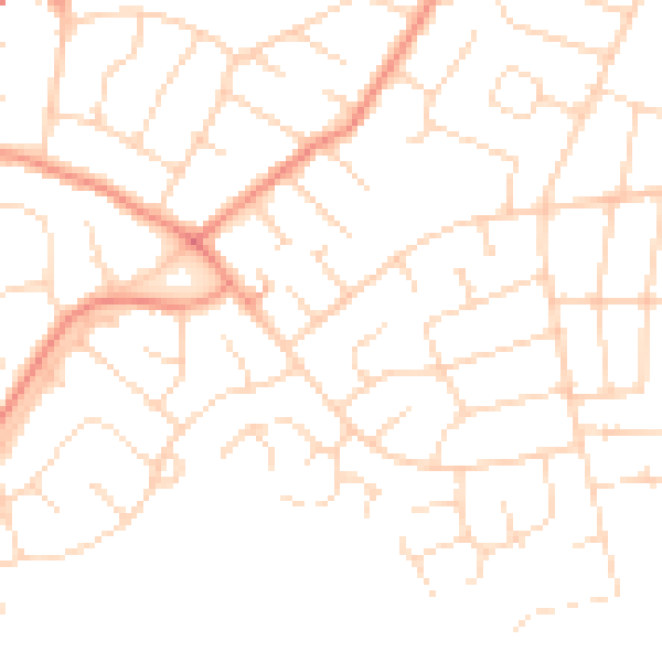 Daytime road noise heatmap for DE24 0DB