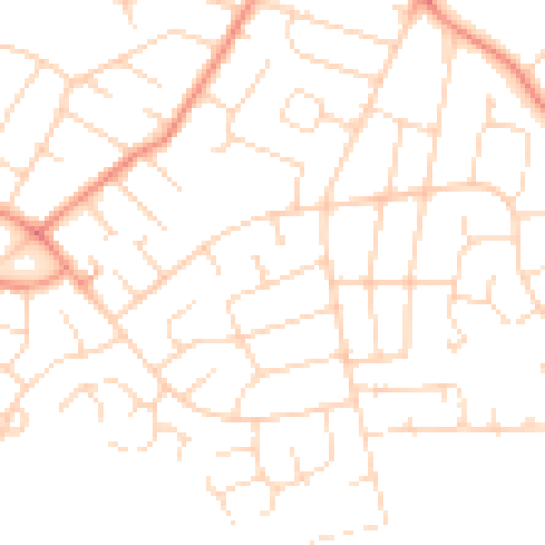 Daytime road noise heatmap for DE24 0DP