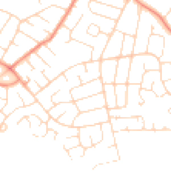 Daytime road noise heatmap for DE24 0DQ