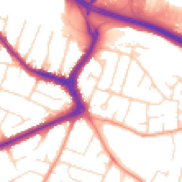 Daytime road noise heatmap for DE24 0DY