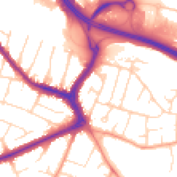 Daytime road noise heatmap for DE24 0EB