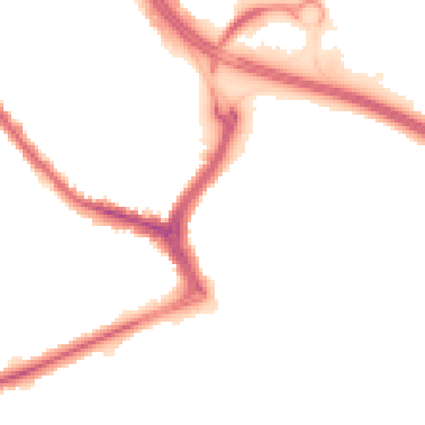 Night-time road noise heatmap for DE24 0EB