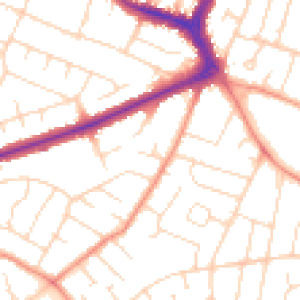 Daytime road noise heatmap for DE24 0FB