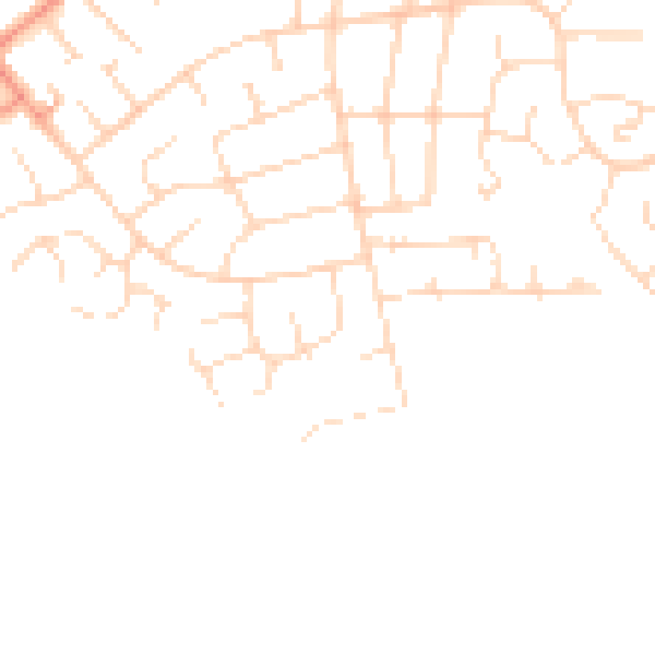 Daytime road noise heatmap for DE24 0HU