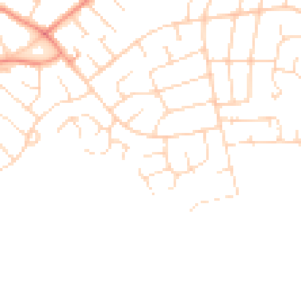 Daytime road noise heatmap for DE24 0HX