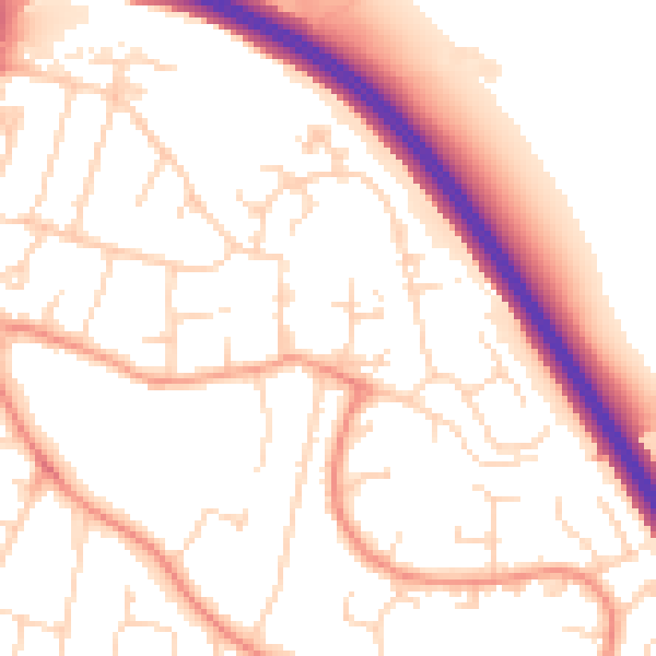 Daytime road noise heatmap for DE24 0QE