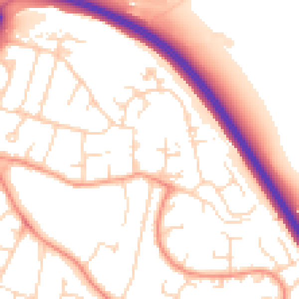 Daytime road noise heatmap for DE24 0QF