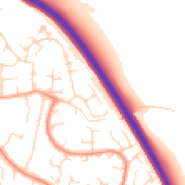 Daytime road noise heatmap for DE24 0QX