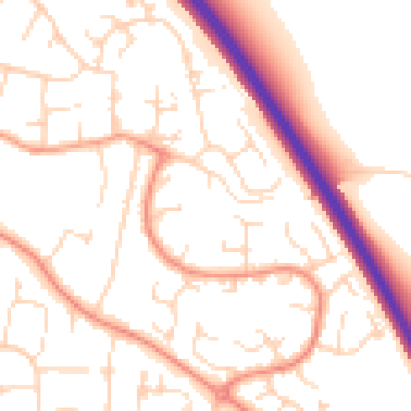 Daytime road noise heatmap for DE24 0RQ