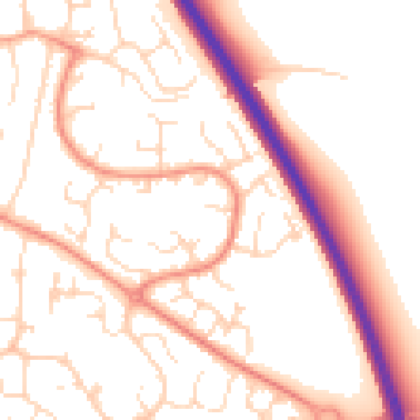 Daytime road noise heatmap for DE24 0SH