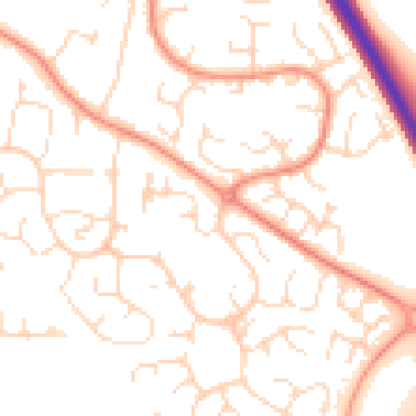 Daytime road noise heatmap for DE24 0UX