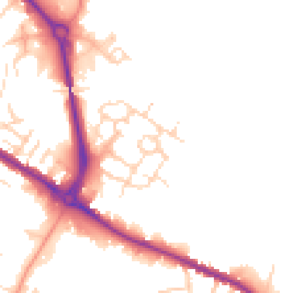 Daytime road noise heatmap for DE24 1AE