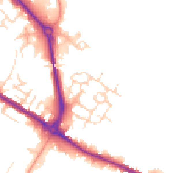 Daytime road noise heatmap for DE24 1AH