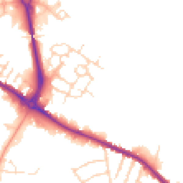 Daytime road noise heatmap for DE24 1AL