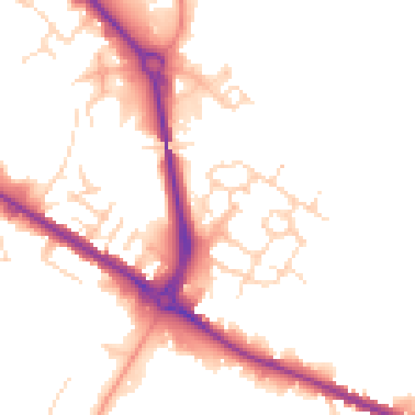 Daytime road noise heatmap for DE24 1AP